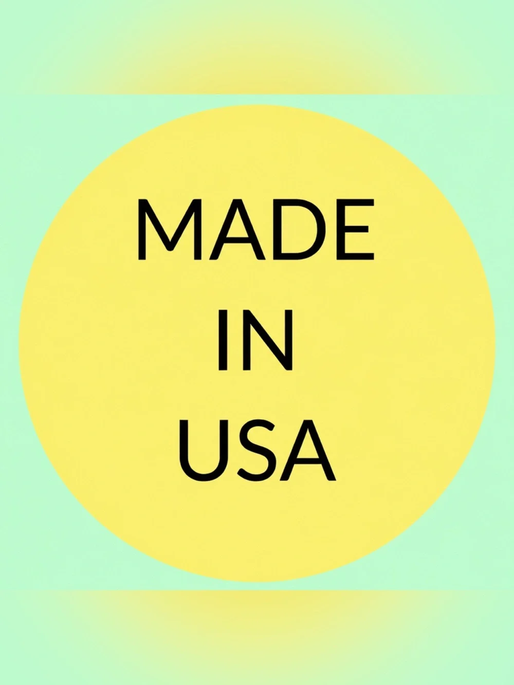 50 SHIPPING STICKERS - 2” ROUND - “MADE IN USA” - YELLOW‎